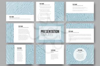 Set of 9 vector templates for presentation slides. Modern stylish geometric backgrounds with circles.