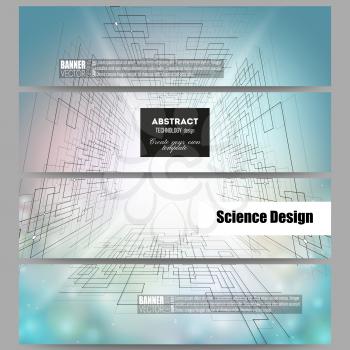 Set of modern vector banners. Abstract vector background of digital technologies, cyber space.