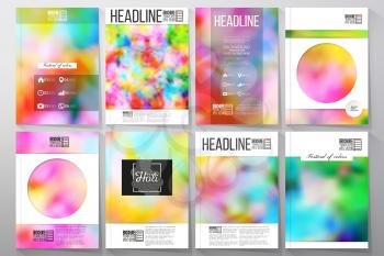 Set of business templates for brochure, flyer or booklet. Colorful background for Holi celebration, vector illustration