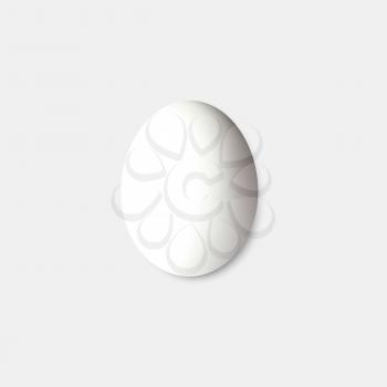 White egg isolated on gray, vector illustation.
