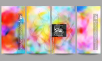 Set of modern vector flyers. Colorful background, Holi celebration, vector illustration