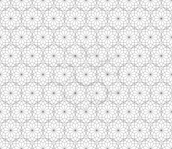 Floral seamless pattern with lines, modern stylish vector texture.