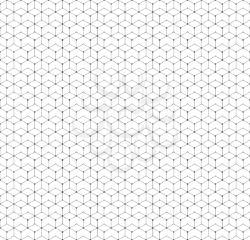 Hexagonal seamless pattern with lines and dots, modern stylish vector texture.