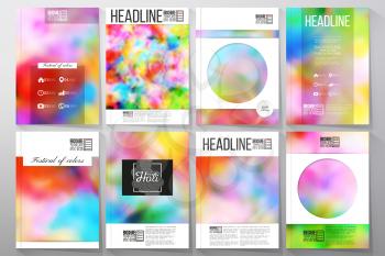Set of business templates for brochure, flyer or booklet. Colorful background for Holi celebration, vector illustration