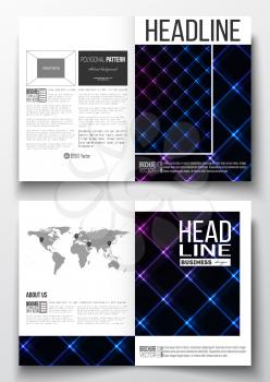 Set of business templates for brochure, magazine, flyer, booklet or annual report. Abstract polygonal background, modern stylish sguare vector texture.