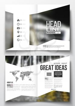 Set of business templates for brochure, magazine, flyer, booklet or annual report. Colorful background, blurred image, modern stylish vector texture.
