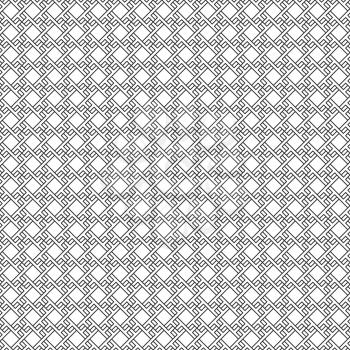 Seamless pattern with overlapping geometric square shapes forming abstract ornament. Vector stylish black seamless texture.