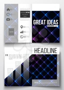 Set of business templates for brochure, magazine, flyer, booklet or annual report. Abstract polygonal background, modern stylish square vector texture.