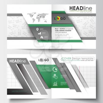 Business templates for square design brochure, magazine, flyer, booklet or annual report. Leaflet cover, abstract flat layout, easy editable blank. Back to school background with letters made from hal