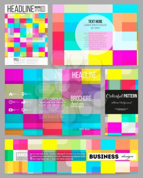 Set of business templates for presentation, brochure, flyer or booklet. Abstract colorful business background, modern stylish vector texture.
