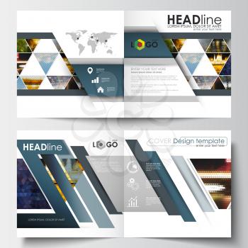 Business templates for square design brochure, magazine, flyer, booklet or annual report. Leaflet cover, abstract flat layout, easy editable blank. Abstract multicolored background of nature landscape