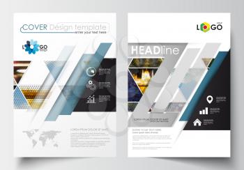 Business templates for brochure, magazine, flyer, booklet or annual report. Cover design template, easy editable blank, abstract flat layout in A4 size. Abstract multicolored background of nature land