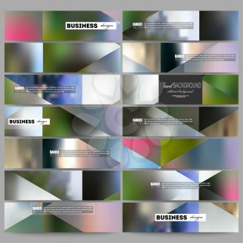 Set of modern vector banners. Abstract multicolored background, blurred nature landscapes, geometric vector, triangular style illustration