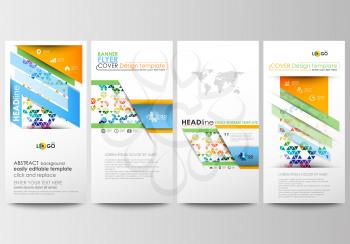 Flyers set, modern banners. Business templates. Cover design template, easy editable, abstract flat layouts. Abstract triangles, triangular background, modern colorful polygonal vector.