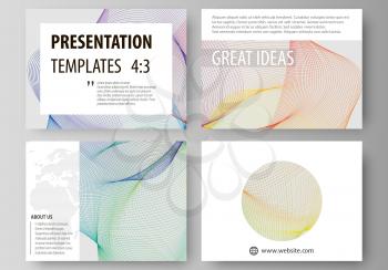 Set of business templates for presentation slides. Easy editable abstract layouts in flat design, vector illustration. Colorful design with overlapping geometric shapes and waves forming abstract beau