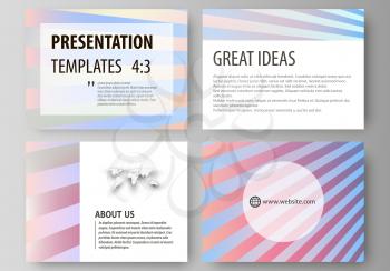 Set of business templates for presentation slides. Easy editable abstract vector layouts in flat design. Sweet pink and blue decoration, pretty romantic design, cute candy background.