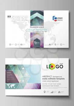 Business card templates. Easy editable layout, abstract flat design template, vector illustration. Bright color pattern, colorful design with overlapping shapes forming abstract beautiful background.