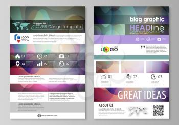 Blog graphic business templates. Page website design template, easy editable abstract flat layout, vector illustration. Bright color pattern, colorful design with overlapping shapes forming abstract b