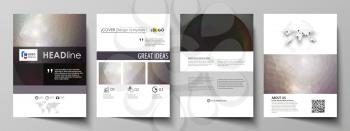 Business templates for brochure, magazine, flyer, booklet or annual report. Cover design template, easy editable vector, abstract flat layout in A4 size. Dark color triangles and colorful circles. Abs
