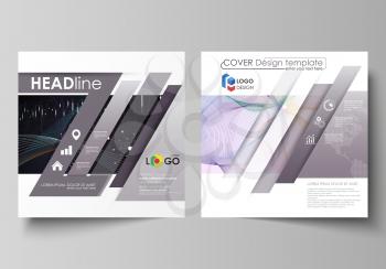 Business templates for square design brochure, magazine, flyer, booklet or annual report. Leaflet cover, abstract flat layout, easy editable vector. Colorful abstract infographic background in minimal