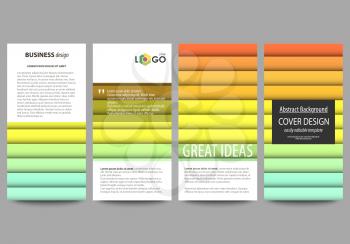 Flyers set, modern banners. Business templates. Cover design template, easy editable abstract flat layouts, vector illustration. Bright color rectangles, colorful design, overlapping geometric rectang