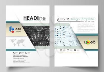 Business templates for brochure, magazine, flyer, booklet or annual report. Cover design template, easy editable vector, abstract flat layout in A4 size. Abstract soft color dots with illusion of dept