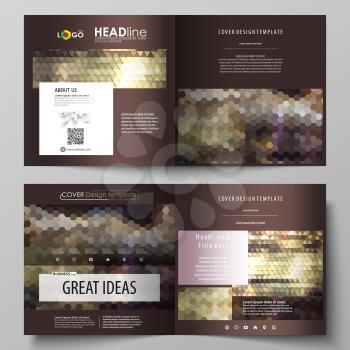 Business templates for square design bi fold brochure, magazine, flyer, booklet or annual report. Leaflet cover, abstract flat layout, easy editable vector. Abstract multicolored backgrounds. Geometri