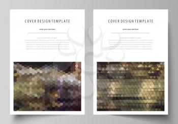 Business templates for brochure, magazine, flyer, booklet or annual report. Cover design template, easy editable vector, abstract flat layout in A4 size. Abstract backgrounds. Geometrical patterns. Tr