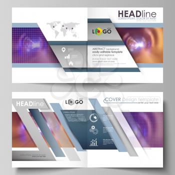Business templates for square design bi fold brochure, magazine, flyer, booklet or annual report. Leaflet cover, abstract flat layout, easy editable vector. Bright color colorful design, beautiful fut