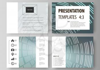 Set of business templates for presentation slides. Easy editable abstract vector layouts in flat design. Technology background in geometric style made from circles