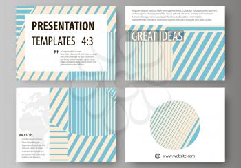 Set of business templates for presentation slides. Easy editable abstract vector layouts in flat design. Minimalistic design with lines, geometric shapes forming beautiful background.