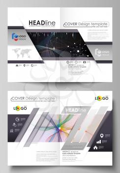Business templates for bi fold brochure, magazine, flyer, booklet or annual report. Cover design template, easy editable vector, abstract flat layout in A4 size. Colorful abstract infographic backgrou