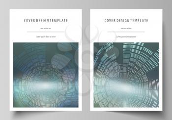 Business templates for brochure, magazine, flyer, booklet or annual report. Cover design template, easy editable vector, abstract flat layout in A4 size. Technology background in geometric style made 