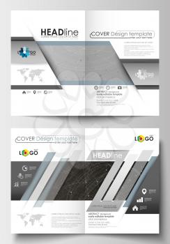 Business templates for brochure, magazine, flyer, booklet or annual report. Cover design template, easy editable blank, abstract flat layout in A4 size. Abstract 3D construction and polygonal molecule