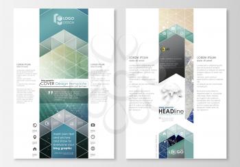 Blog graphic business templates. Page website design template, easy editable abstract flat layout, vector illustration. Chemistry pattern, hexagonal molecule structure. Medicine, science, technology c