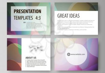 Set of business templates for presentation slides. Easy editable abstract layouts in flat design, vector illustration. Bright color pattern, colorful design with overlapping shapes forming abstract be