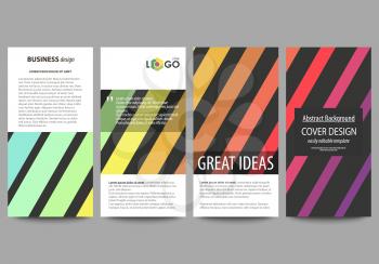 Flyers set, modern banners. Business templates. Cover design template, easy editable abstract flat layouts, vector illustration. Bright color rectangles, colorful design, geometric rectangular shapes 