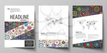 Business templates for brochure, magazine, flyer, booklet or annual report. Cover design template, easy editable vector, abstract flat layout in A4 size. Bright color background in minimalist style ma