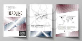 Business templates for brochure, magazine, flyer, booklet or annual report. Cover design template, easy editable vector, abstract flat layout in A4 size. Simple monochrome geometric pattern. Abstract 