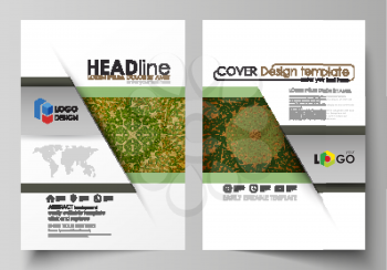Business templates for brochure, magazine, flyer, booklet or annual report. Cover design template, easy editable vector, abstract flat layout in A4 size. Abstract green color wooden design.Texture wit