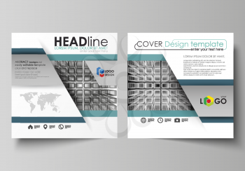 Business templates for square design brochure, magazine, flyer, booklet or annual report. Leaflet cover, abstract flat layout, easy editable vector. Abstract infinity background, 3d structure with rec