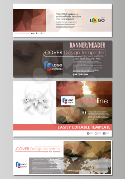 Social media and email headers set, modern banners. Business templates. Easy editable abstract design template, vector layouts in popular sizes. Romantic couple kissing. Beautiful background. Geometri