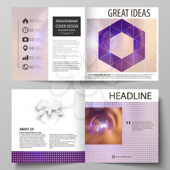 Business templates for square design bi fold brochure, magazine, flyer, booklet or annual report. Leaflet cover, abstract flat layout, easy editable vector. Bright color colorful design, beautiful fut