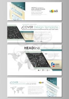 Social media and email headers set, modern banners. Business templates. Easy editable abstract design template, vector layouts in popular sizes. Abstract soft color dots with illusion of depth and per