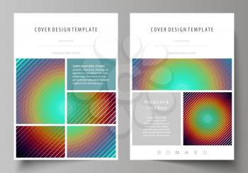 Business templates for brochure, magazine, flyer, booklet or annual report. Cover design template, easy editable vector, abstract flat layout in A4 size. Minimalistic design with circles, diagonal lin