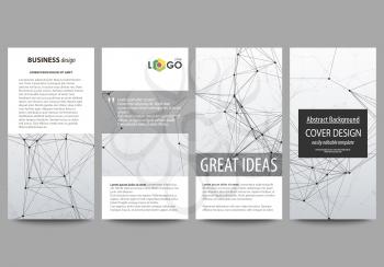 Flyers set, modern banners. Business templates. Cover design template, easy editable abstract vector layouts. Compounds lines and dots. Big data visualization in minimal style. Graphic communication b