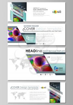 Social media and email headers set, modern banners. Business templates. Easy editable abstract design template, flat layout in popular sizes, vector illustration. Colorful design background with abstr