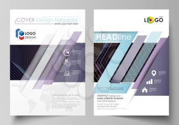 Business templates for brochure, magazine, flyer, booklet or annual report. Cover design template, easy editable vector, abstract flat layout in A4 size. Abstract polygonal background with hexagons, i
