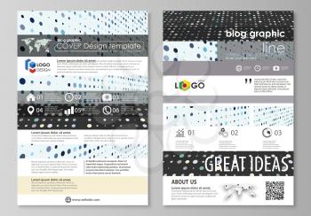Blog graphic business templates. Page website design template, easy editable abstract vector layout. Abstract soft color dots with illusion of depth and perspective, dotted technology background. Mult