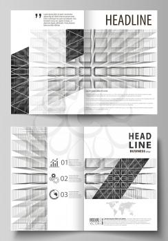 Business templates for bi fold brochure, magazine, flyer, booklet or annual report. Cover design template, easy editable vector, abstract flat layout in A4 size. Abstract infinity background, 3d struc